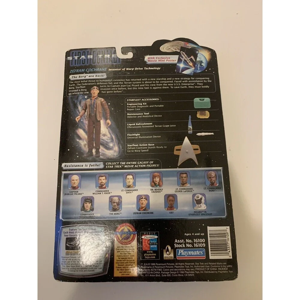 Playmates Star Trek First Contact Zefram Cochrane Action Figure NEW